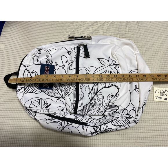JANSPORT BLACK/WHITE COLOR ME DIY Koy Fish Pond BACKPACK - Picture 7 of 8